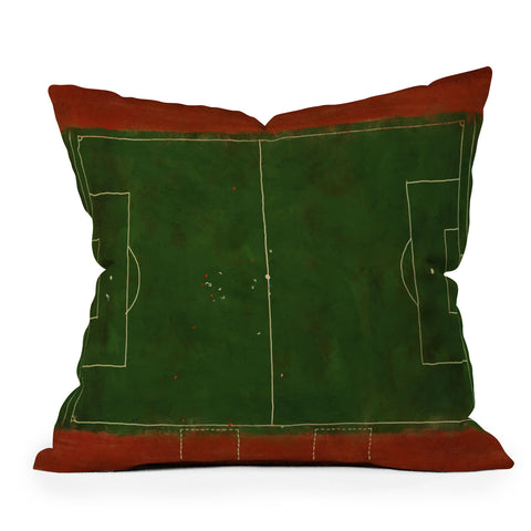 Society6 Design Studio Soccer Field Aerial Painting Throw Pillow