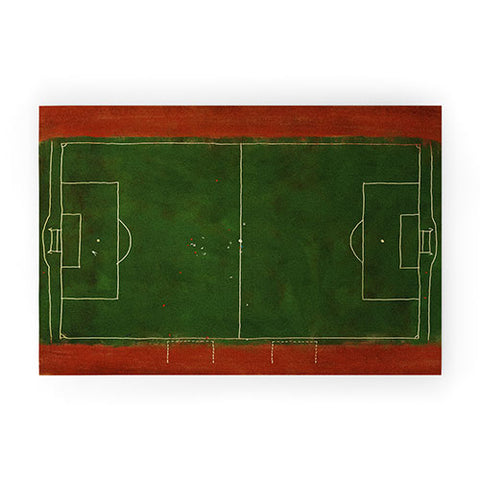Society6 Design Studio Soccer Field Aerial Painting Welcome Mat