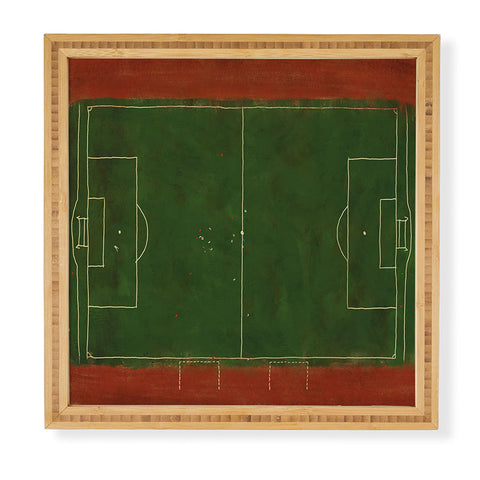 Society6 Design Studio Soccer Field Aerial Painting Framed Wall Art