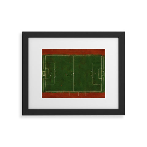 Society6 Design Studio Soccer Field Aerial Painting Framed Art Print