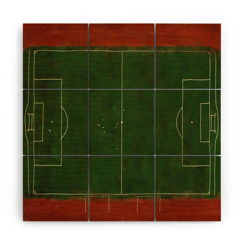 Society6 Design Studio Soccer Field Aerial Painting Wood Wall Mural