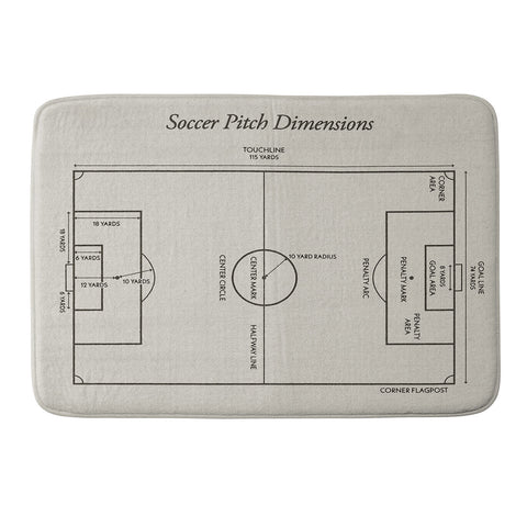 Society6 Design Studio Soccer Pitch Dimensions Memory Foam Bath Mat