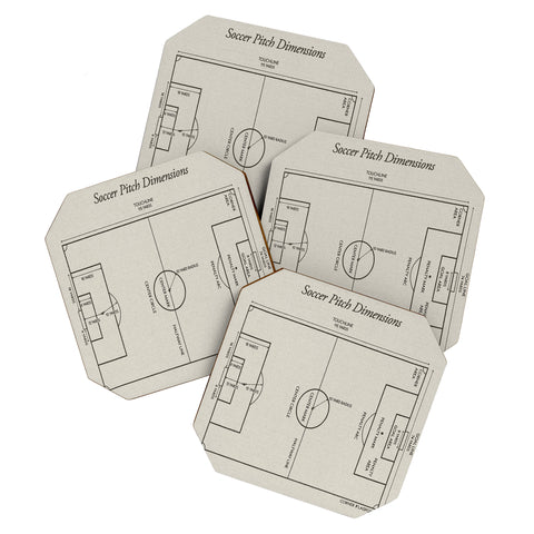 Society6 Design Studio Soccer Pitch Dimensions Coaster Set