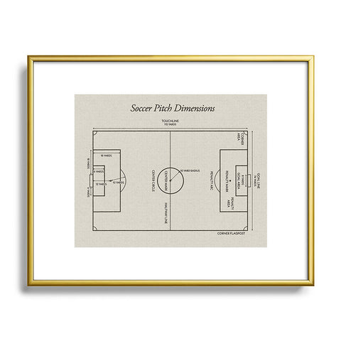 Society6 Design Studio Soccer Pitch Dimensions Metal Framed Art Print