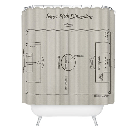 Society6 Design Studio Soccer Pitch Dimensions Shower Curtain