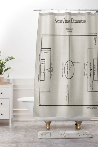 Society6 Design Studio Soccer Pitch Dimensions Shower Curtain And Mat
