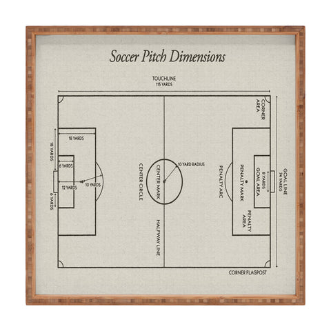 Society6 Design Studio Soccer Pitch Dimensions Square Tray
