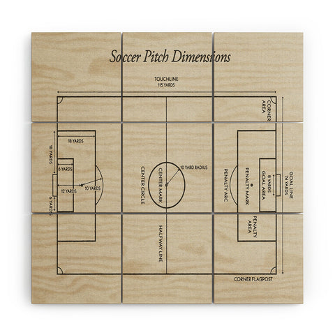 Society6 Design Studio Soccer Pitch Dimensions Wood Wall Mural