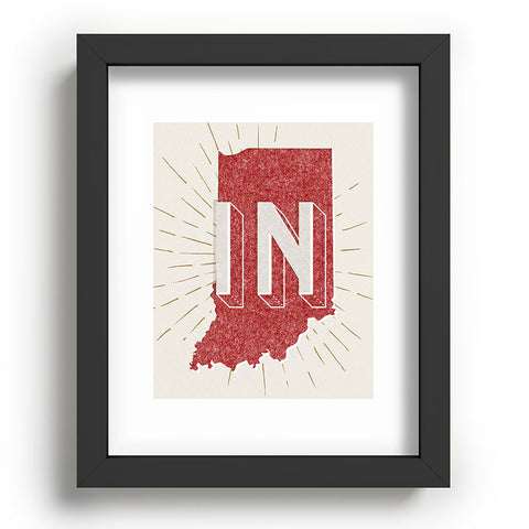 Society6 Design Studio state abbreviation prints in crimson cream Recessed Framing Rectangle