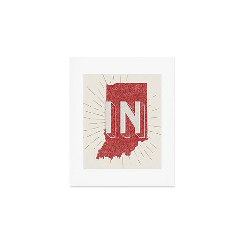 Society6 Design Studio state abbreviation prints in crimson cream Art Print