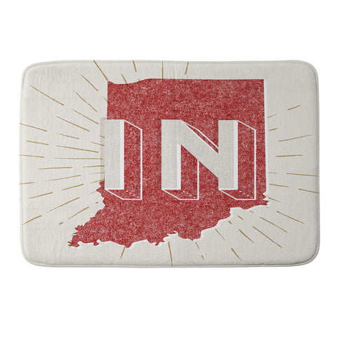 Society6 Design Studio state abbreviation prints in crimson cream Memory Foam Bath Mat