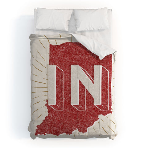 Society6 Design Studio state abbreviation prints in crimson cream Comforter