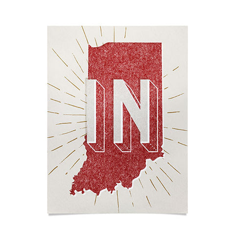 Society6 Design Studio state abbreviation prints in crimson cream Poster