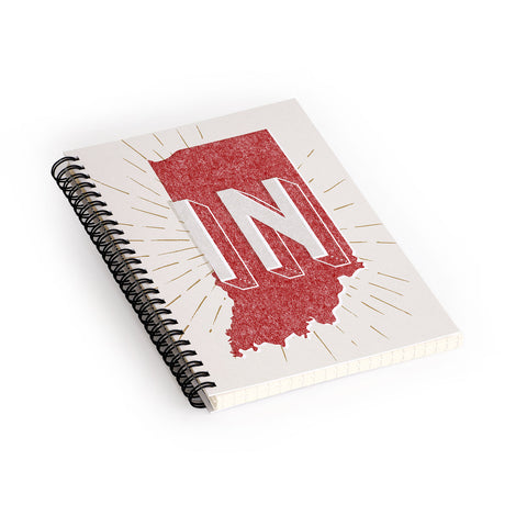 Society6 Design Studio state abbreviation prints in crimson cream Spiral Notebook