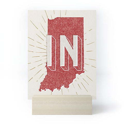 Society6 Design Studio state abbreviation prints in crimson cream Mini Art Print