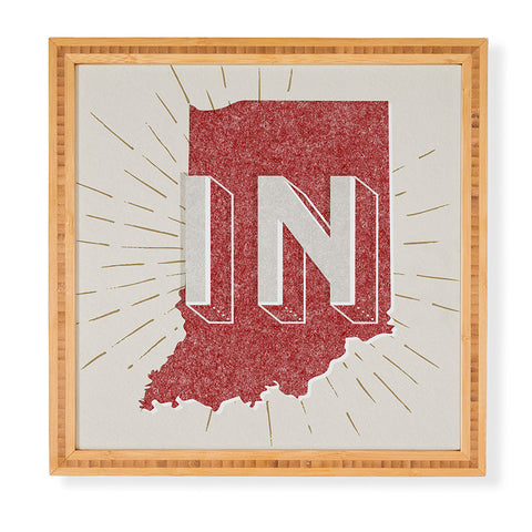 Society6 Design Studio state abbreviation prints in crimson cream Framed Wall Art