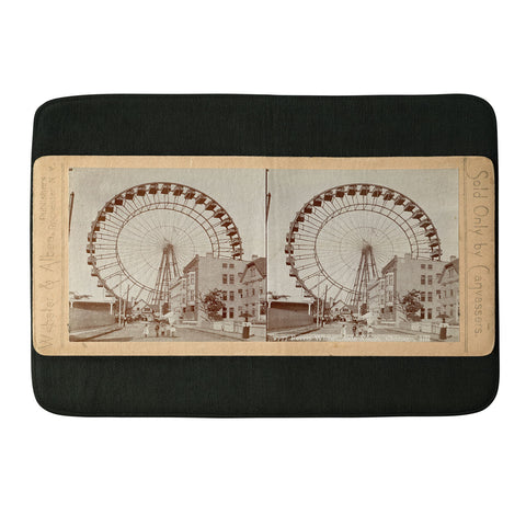 Society6 Design Studio Stereograph Ferris Wheel in Chicago between Fairs 1896 Memory Foam Bath Mat