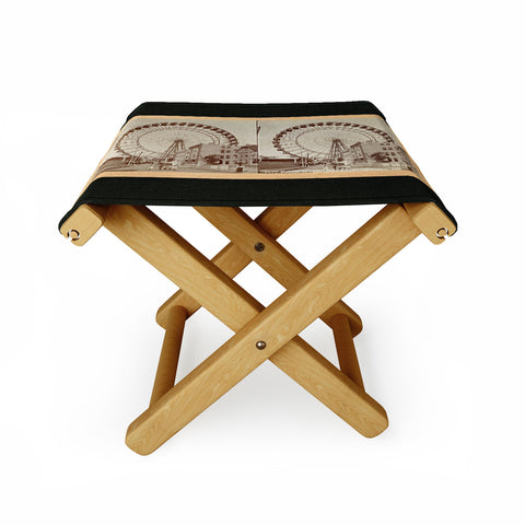 Society6 Design Studio Stereograph Ferris Wheel in Chicago between Fairs 1896 Folding Stool