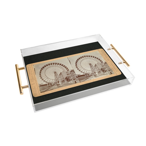 Society6 Design Studio Stereograph Ferris Wheel in Chicago between Fairs 1896 Acrylic Tray