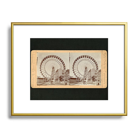 Society6 Design Studio Stereograph Ferris Wheel in Chicago between Fairs 1896 Metal Framed Art Print