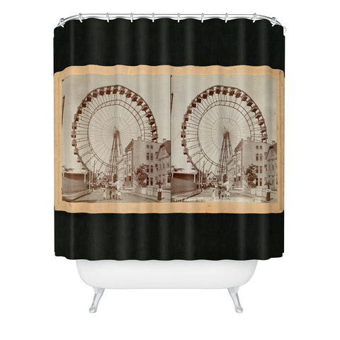 Society6 Design Studio Stereograph Ferris Wheel in Chicago between Fairs 1896 Shower Curtain