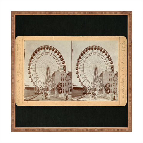 Society6 Design Studio Stereograph Ferris Wheel in Chicago between Fairs 1896 Square Tray