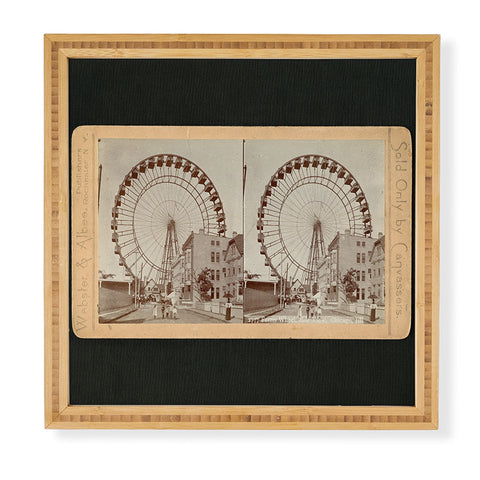 Society6 Design Studio Stereograph Ferris Wheel in Chicago between Fairs 1896 Framed Wall Art