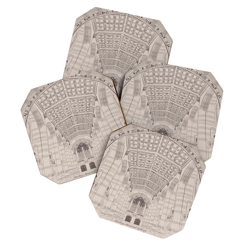 Society6 Design Studio Sterling Memorial Library Coaster Set
