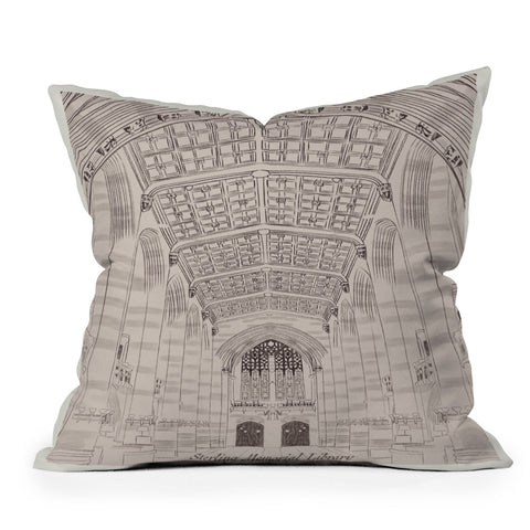 Society6 Design Studio Sterling Memorial Library Outdoor Throw Pillow