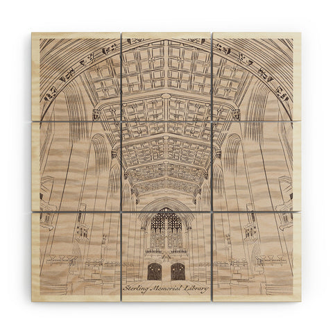 Society6 Design Studio Sterling Memorial Library Wood Wall Mural