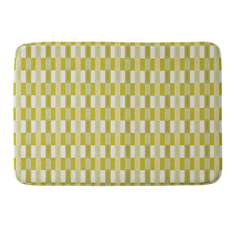 Society6 Design Studio Stripe Block Chartreuse Memory Foam Bath Mat