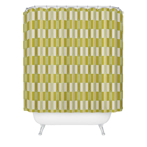 Society6 Design Studio Stripe Block Chartreuse Shower Curtain
