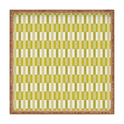 Society6 Design Studio Stripe Block Chartreuse Square Tray