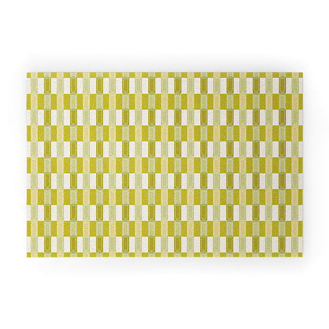 Society6 Design Studio Stripe Block Chartreuse Welcome Mat