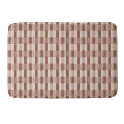 Society6 Design Studio Stripe Block Clay Pink Memory Foam Bath Mat