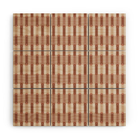 Society6 Design Studio Stripe Block Clay Pink Wood Wall Mural
