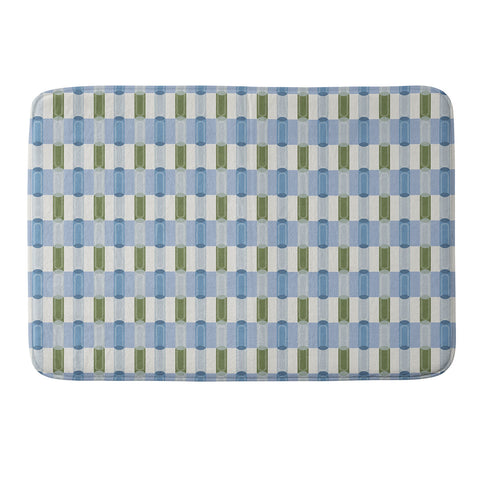 Society6 Design Studio Stripe Block Ice Water Memory Foam Bath Mat