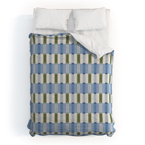 Society6 Design Studio Stripe Block Ice Water Comforter