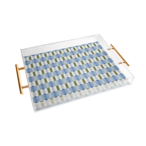 Society6 Design Studio Stripe Block Ice Water Acrylic Tray