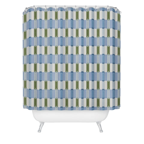 Society6 Design Studio Stripe Block Ice Water Shower Curtain