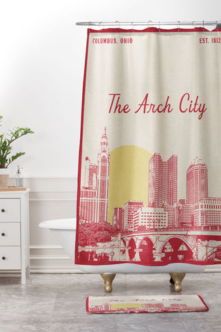 Society6 Design Studio The Arch City Shower Curtain And Mat