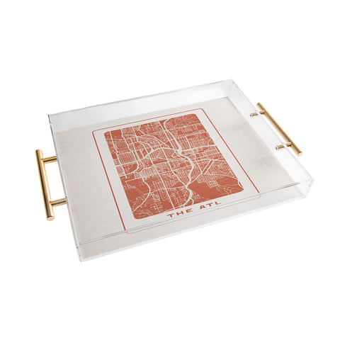 Society6 Design Studio The ATL City Map Acrylic Tray