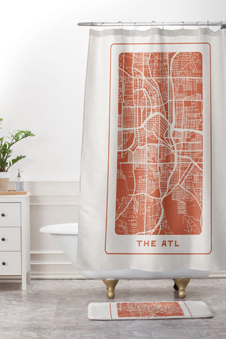 Society6 Design Studio The ATL City Map Shower Curtain And Mat