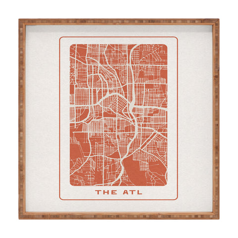 Society6 Design Studio The ATL City Map Square Tray