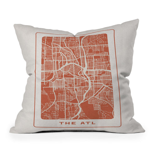 Society6 Design Studio The ATL City Map Throw Pillow