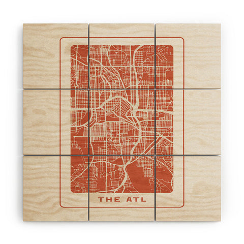Society6 Design Studio The ATL City Map Wood Wall Mural