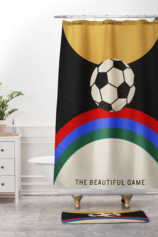 Society6 Design Studio The Beautiful Game Shower Curtain And Mat