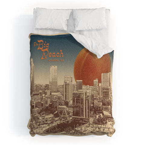 Society6 Design Studio The Big Peach City Skyline Duvet Cover