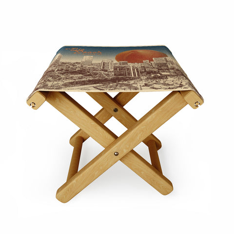 Society6 Design Studio The Big Peach City Skyline Folding Stool