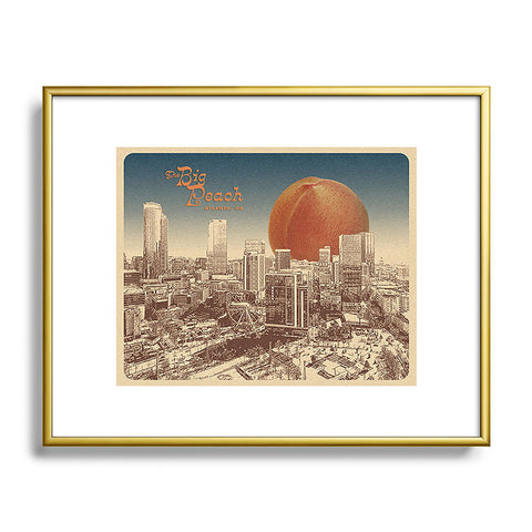 Society6 Design Studio The Big Peach City Skyline Metal Framed Art Print